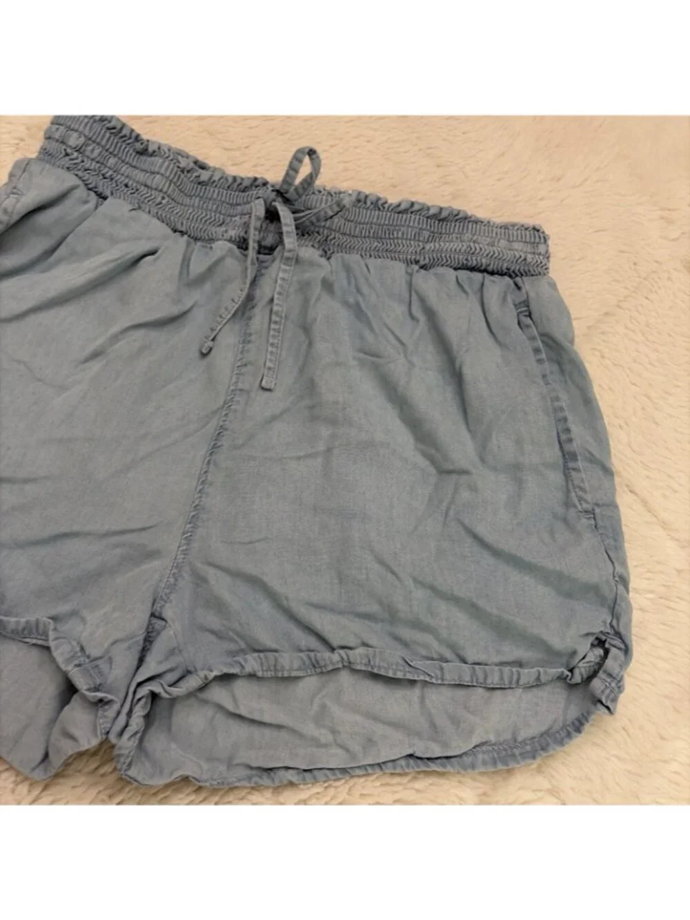 So Goods For Life Girls Blue Chambray Beachy Shorts Small High Rise